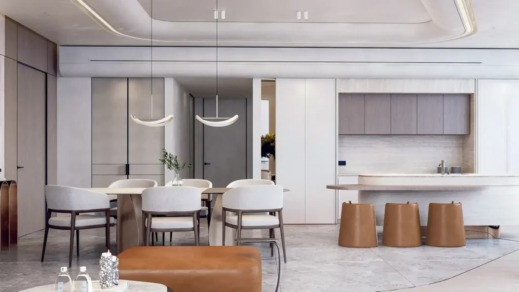 Dining and kitchen area
