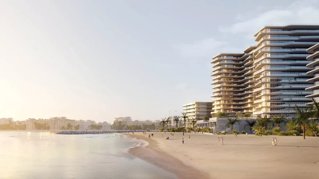 View of The Astera from the beach
