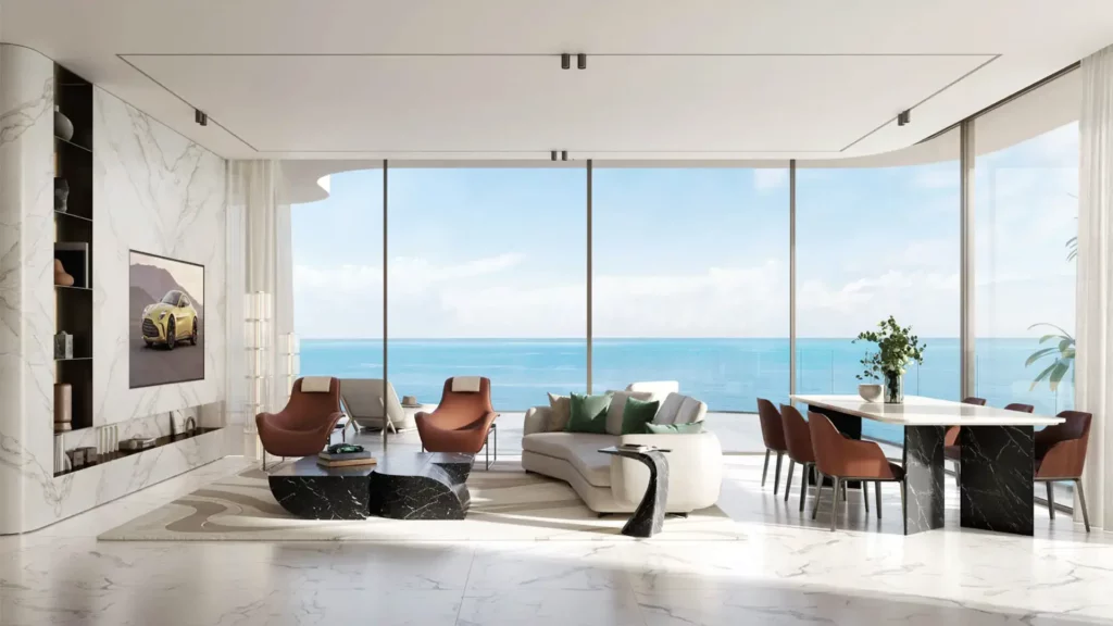 Living area with sea view